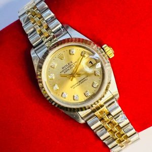 ( Sold ) ROLEX DATEJUST 69173 26MM TWO-TONE CHAMPAGNE DIAL PRE-OWNED WATCH ONLY