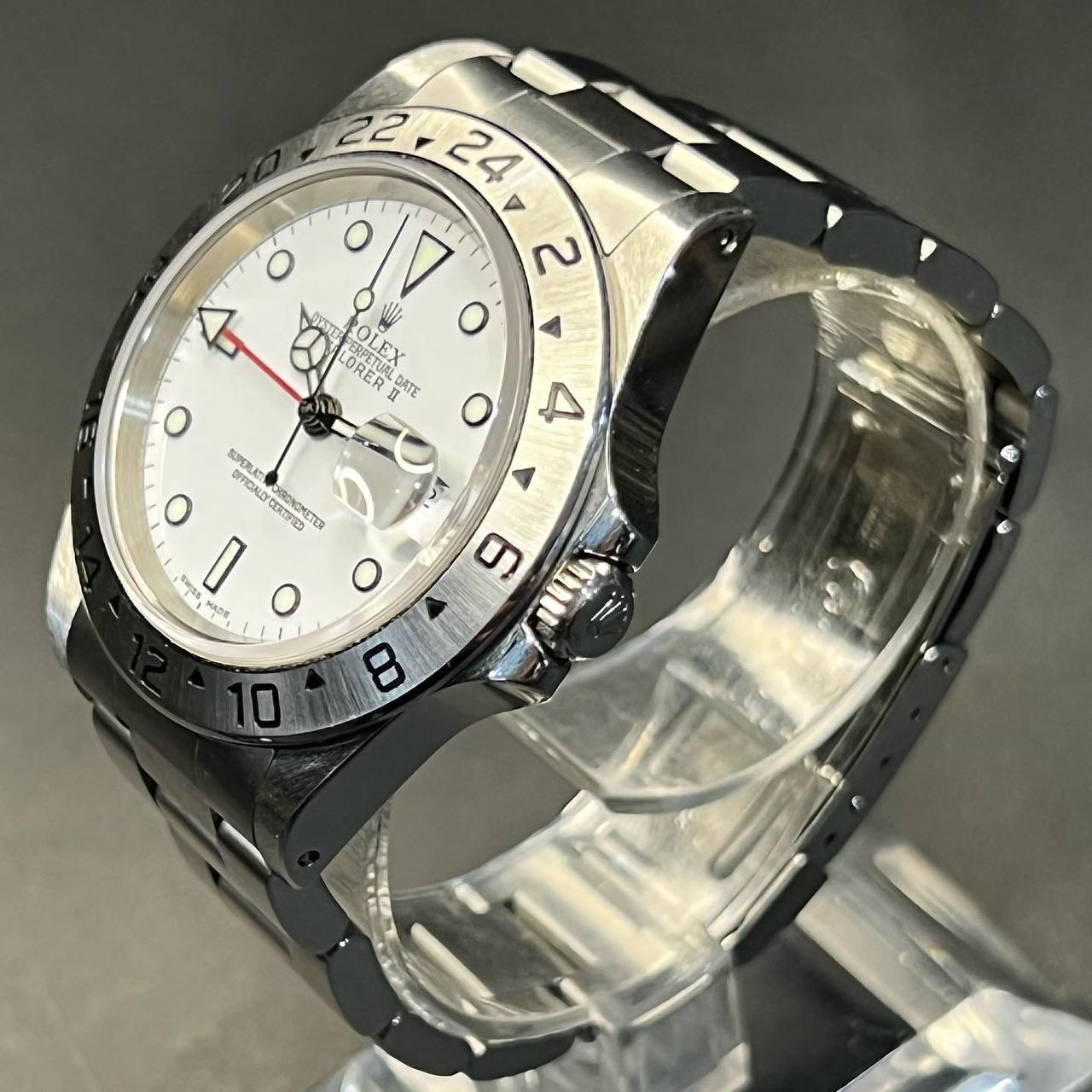 ( Sold) ROLEX EXPLORER II GMT 16570 40MM STAINLESS STEEL POLAR DIAL PRE-OWNED WATCH ONLY - Image 2