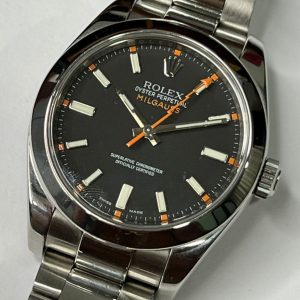 ( Sold )ROLEX MILGAUSS 116400 40MM STAINLESS STEEL BLACK DIAL PRE-OWNED WATCH ONLY