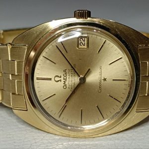OMEGA CONSTELLATION 36.5MM SOLID GOLD SUNBURST GOLD DIAL PREOWNED WATCH ONLY