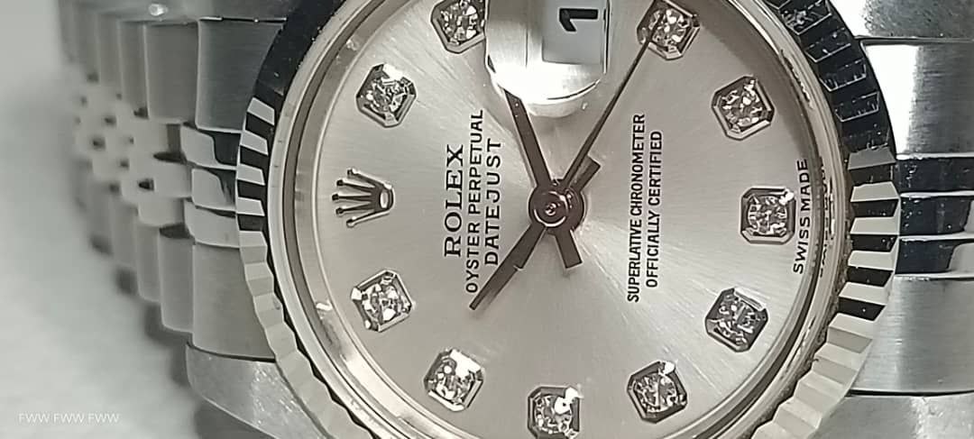 ( Sold )ROLEX LADIES DATEJUST 79174 26MM STAINLESS STEEL 18K WHITE GOLD BEZEL SILVER DIAL PRE-OWNED FULL SET - Image 2