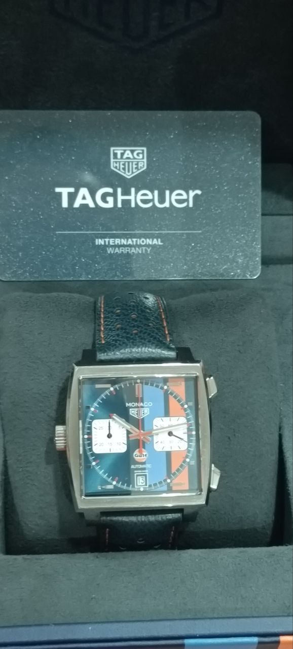 ( Sold )Tag Heuer Monaco Gulf Limited edition CAW211R.FC6401 full set left crown Swiss made - Image 2