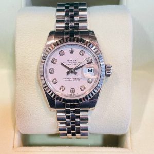 ROLEX LADY DATEJUST 179174 26MM WHITE DIAL DIAMONDS COMPLETE
