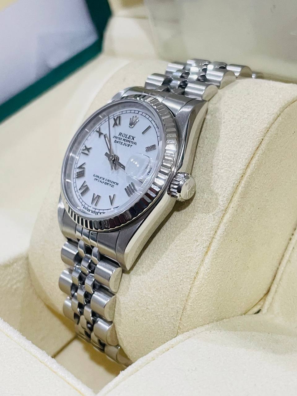 ROLEX DATEJUST 68274 31MM WHITE DIAL WATCH & CERTIFICATE - Image 3