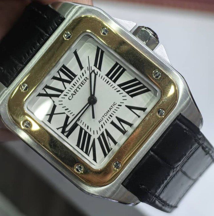 Cartier Santos 100 large 38mm x 51 mm 18k half gold Model 2656