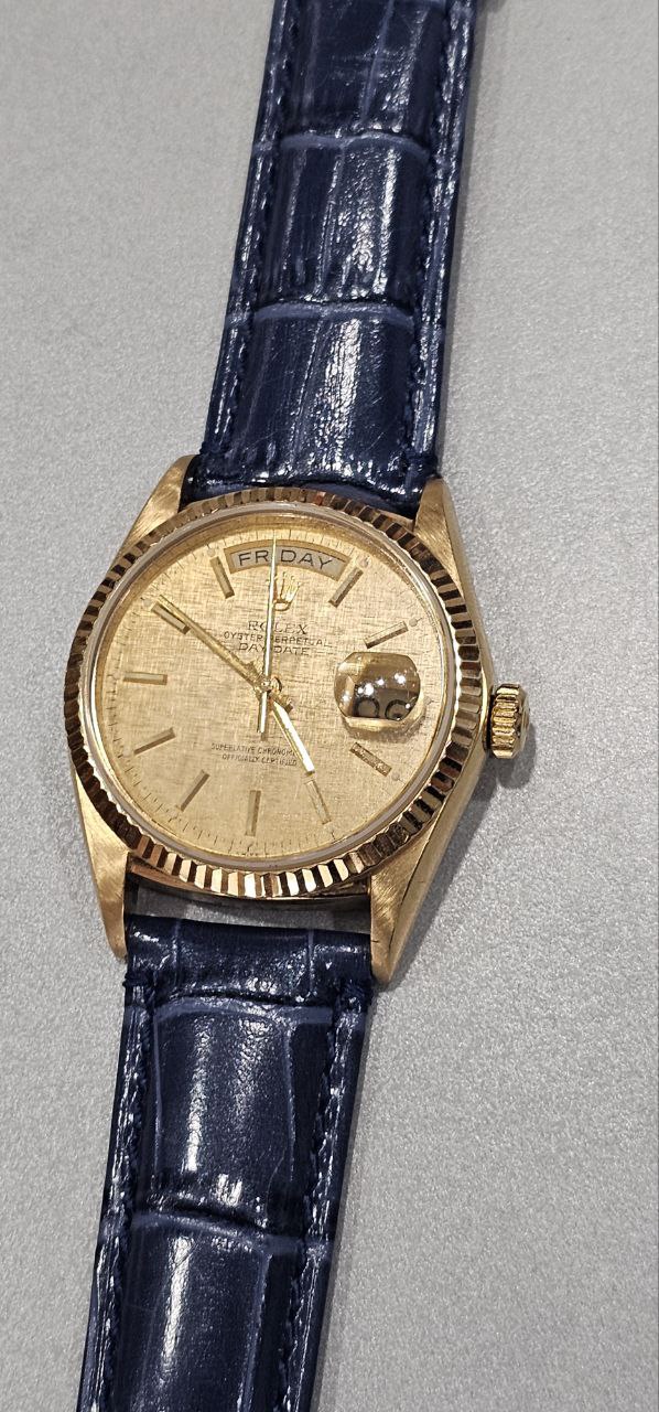 Rolex Presidential Day date Model 18038 18k yellow gold Linen dial - Image 3