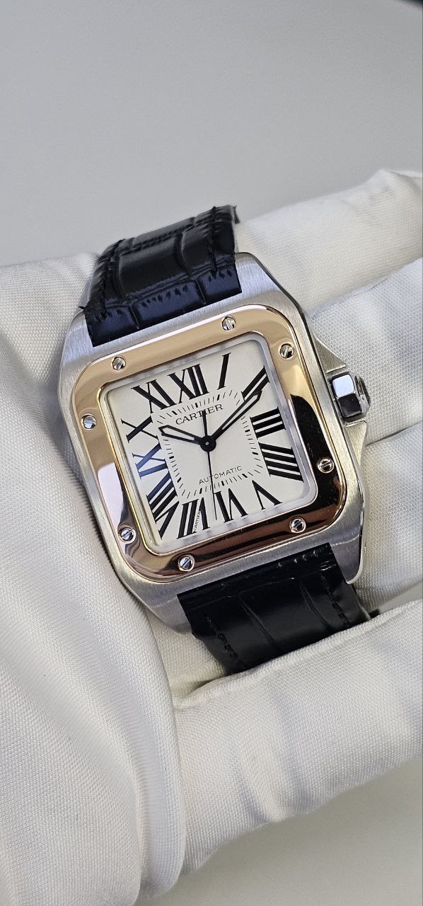 Cartier Santos 100 large half gold 18k Model 2656 38 mm size