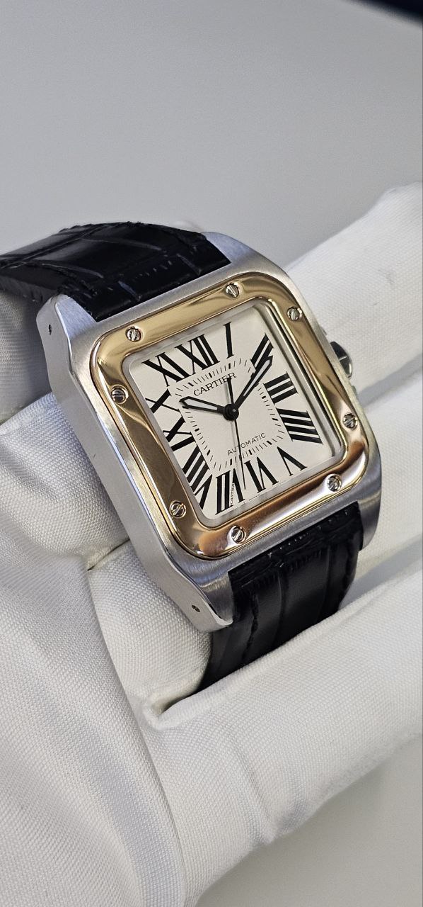 Cartier Santos 100 large half gold 18k Model 2656 38 mm size - Image 2