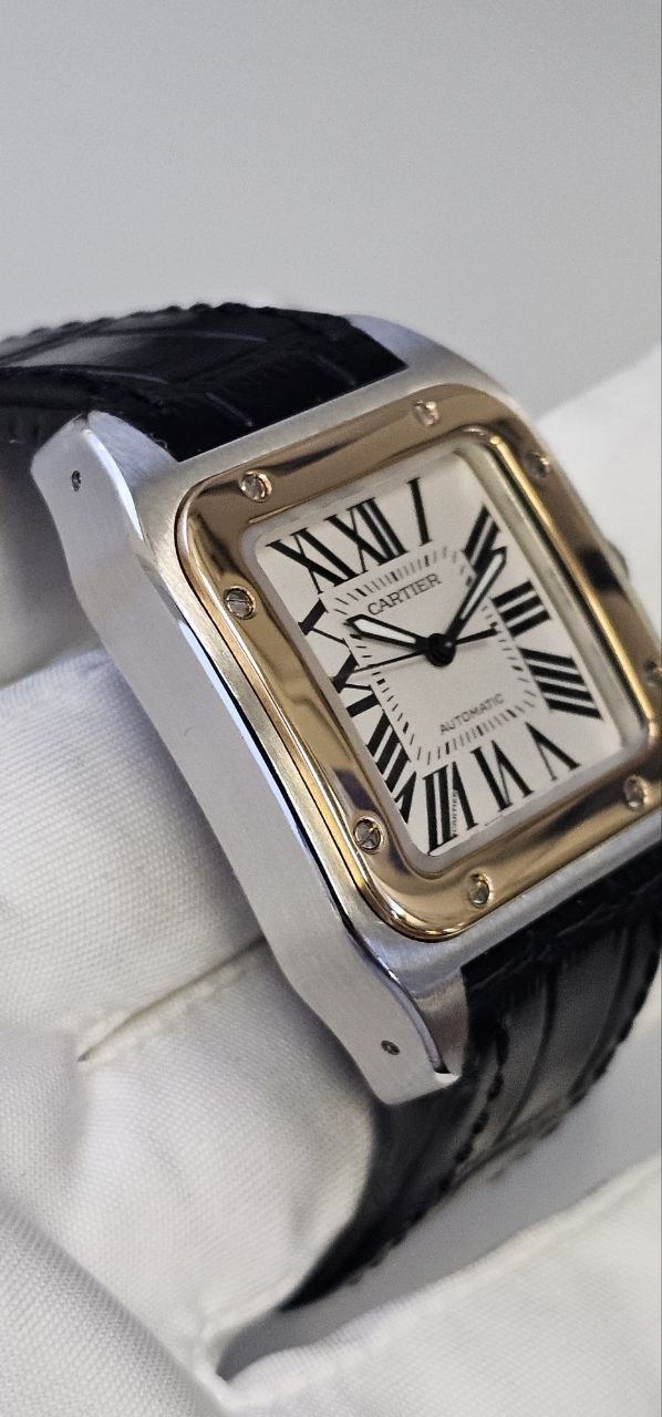 Cartier Santos 100 large half gold 18k Model 2656 38 mm size - Image 3