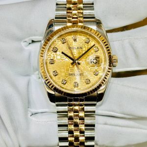 Rolex Datejust Model Ref 116233 36mm Half Gold Anniversary Dial
