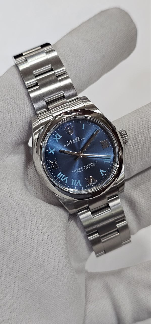 Rolex 177200 OP Sunshine Azzurro blue dial 31mm Oyster case