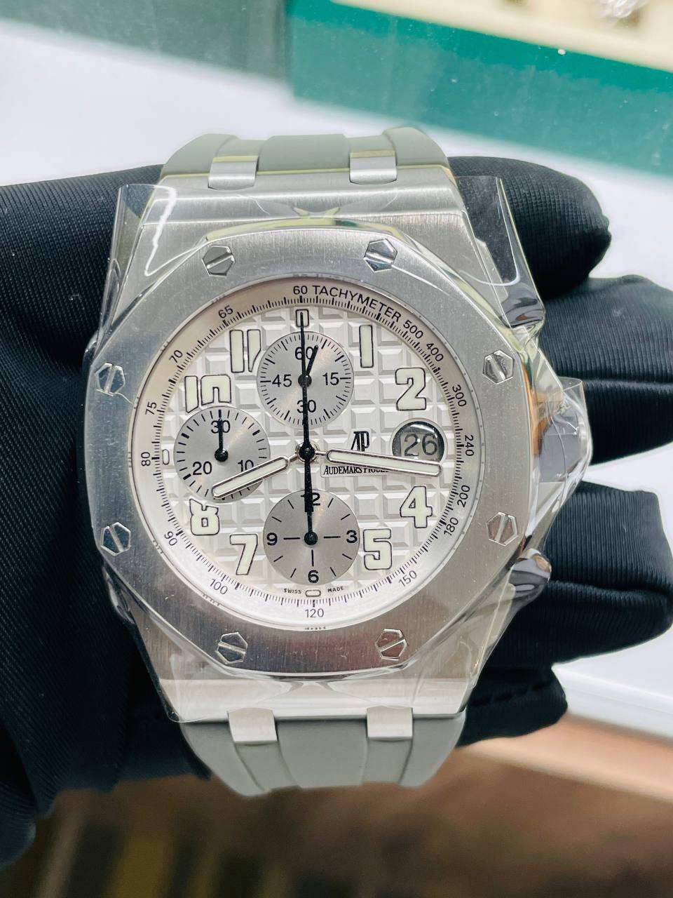 Audemars Piguet Royal Oak Offshore 42mm X 54mm Automatic Chronograph Movement White Waffle Dial