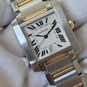 Cartier Tank Française for men and ladies Mid size 32mm x 28mm 18k half gold