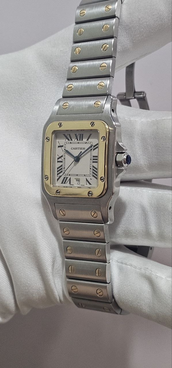 Cartier Santos Galbee 18k half gold 24 x 35mm mid size - Image 2